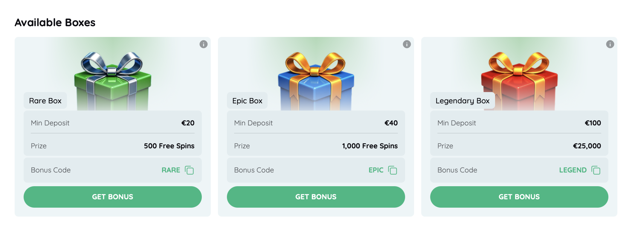 Rooli Casino Lucky Box mit bis zu 1.000 Freispielen in der Epic Box