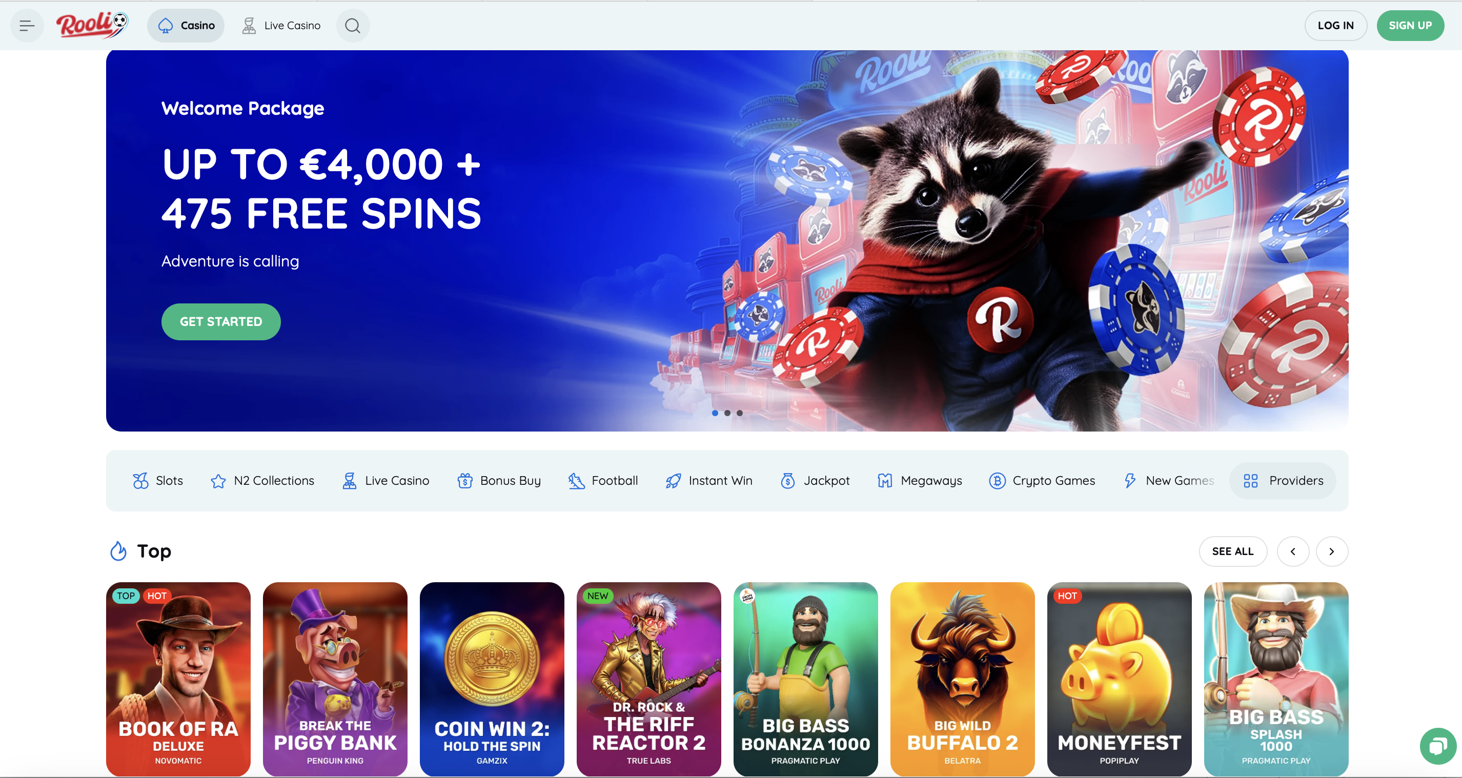 Rooli Casino Startseite Rooli Casino Startseite mit Willkommenspaket bis 4.000 Euro und 475 Freispielen